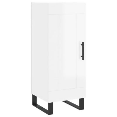 vidaXL Buffet Blanc brillant 34,5x34x90 cm Bois d'ingénierie 830470