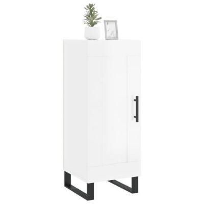 vidaXL Buffet Blanc brillant 34,5x34x90 cm Bois d'ingénierie 830470