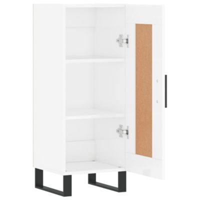 vidaXL Buffet Blanc brillant 34,5x34x90 cm Bois d'ingénierie 830470