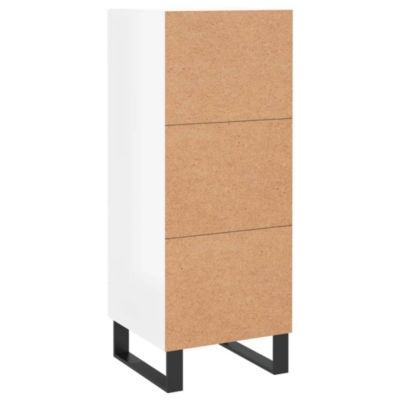 vidaXL Buffet Blanc brillant 34,5x34x90 cm Bois d'ingénierie 830470