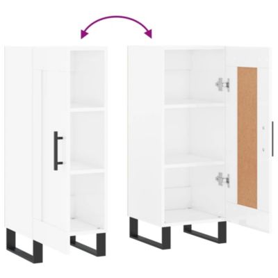 vidaXL Buffet Blanc brillant 34,5x34x90 cm Bois d'ingénierie 830470