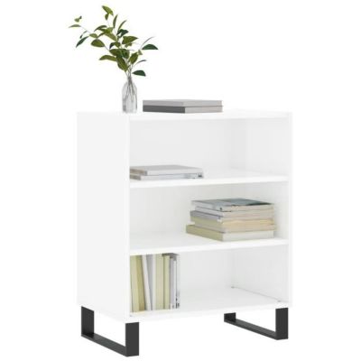 vidaXL Buffet blanc brillant 57x35x70 cm bois d'ingénierie 827142