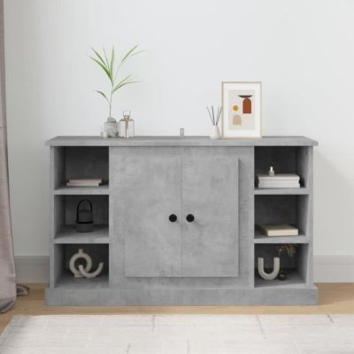 vidaXL Buffet, Armoire Latérale avec Pieds, Meuble de Rangement, Organisateur de Salon Salle de Séjour Intérieur, Gris Béton Bois d'Ingénierie