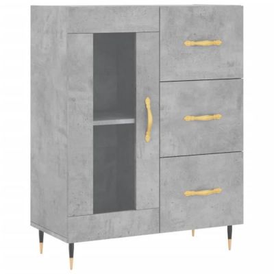 vidaXL Buffet gris béton 69,5x34x90 cm bois d'ingénierie 828024