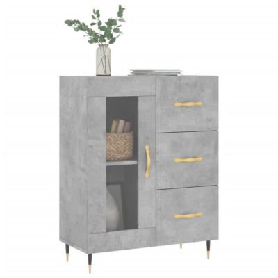 vidaXL Buffet gris béton 69,5x34x90 cm bois d'ingénierie 828024