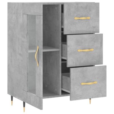 vidaXL Buffet gris béton 69,5x34x90 cm bois d'ingénierie 828024