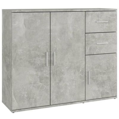 vidaXL Buffet Gris béton 91x29,5x75 cm Bois d'ingénierie 823273
