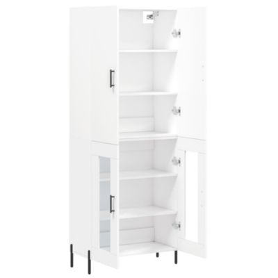 vidaXL Buffet haut Blanc 69,5x34x180 cm Bois d'ingénierie 3195739