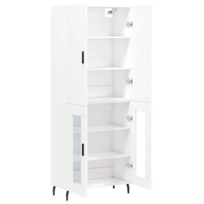 vidaXL Buffet haut Blanc 69,5x34x180 cm Bois d'ingénierie 3195747
