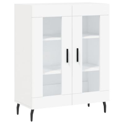 vidaXL Buffet haut Blanc 69,5x34x180 cm Bois d'ingénierie 3195747
