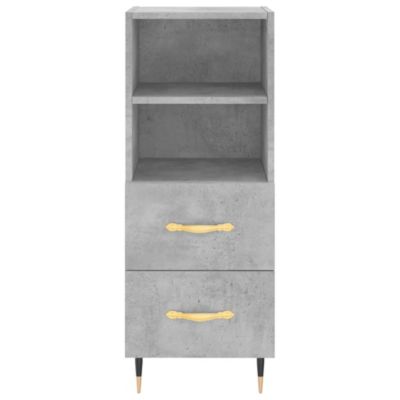 vidaXL Buffet haut Gris béton 34,5x34x180 cm Bois d'ingénierie 3198901
