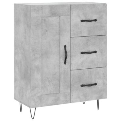 vidaXL Buffet haut Gris béton 69,5x34x180 cm Bois d'ingénierie 3198693