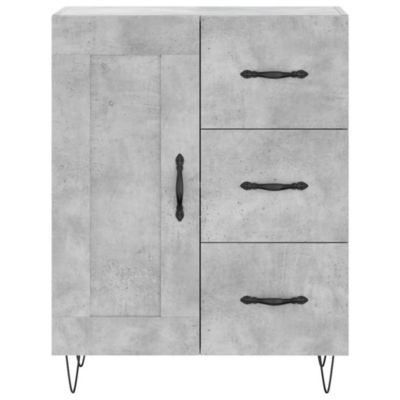 vidaXL Buffet haut Gris béton 69,5x34x180 cm Bois d'ingénierie 3198693