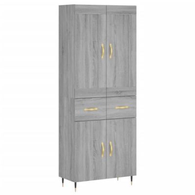 vidaXL Buffet haut Sonoma gris 69,5x34x180 cm Bois d'ingénierie 3199863