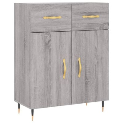 vidaXL Buffet haut Sonoma gris 69,5x34x180 cm Bois d'ingénierie 3199863