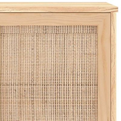 vidaXL Buffet Marron 105x30x60 cm Bois de pin massif et rotin naturel 345641