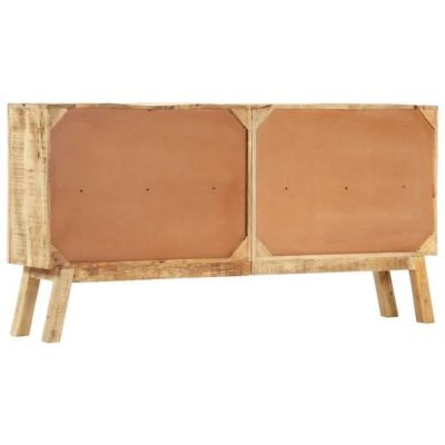 vidaXL Buffet Marron et noir 160x30x80 cm Bois de manguier solide brut