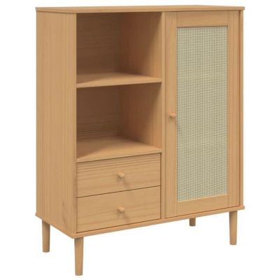 vidaXL Buffet SENJA aspect rotin marron 90x40x112cm bois massif de pin 358055