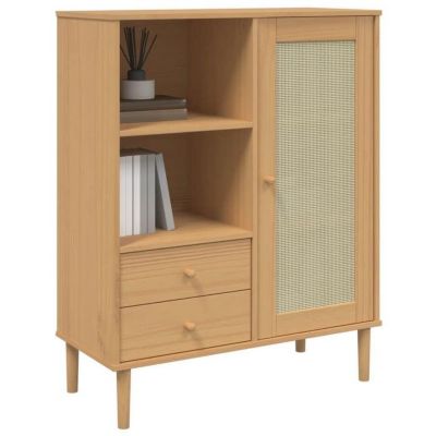 vidaXL Buffet SENJA aspect rotin marron 90x40x112cm bois massif de pin 358055