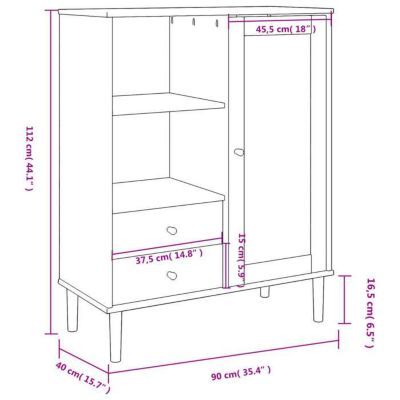 vidaXL Buffet SENJA aspect rotin marron 90x40x112cm bois massif de pin 358055