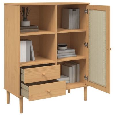 vidaXL Buffet SENJA aspect rotin marron 90x40x112cm bois massif de pin 358055