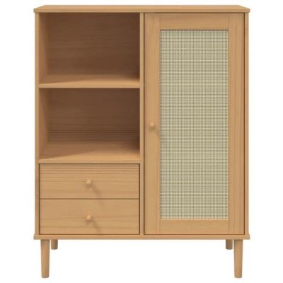 vidaXL Buffet SENJA aspect rotin marron 90x40x112cm bois massif de pin 358055