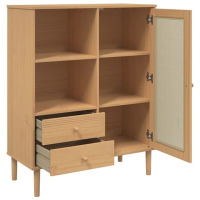 vidaXL Buffet SENJA aspect rotin marron 90x40x112cm bois massif de pin 358055