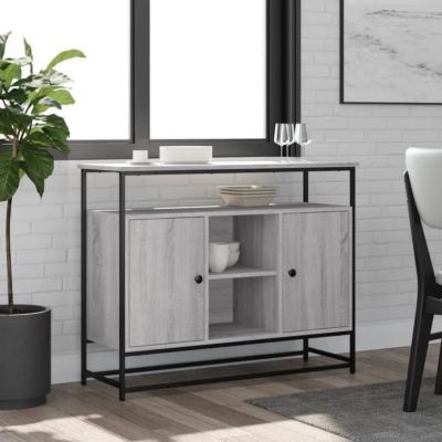 vidaXL Buffet sonoma gris 100x35x80 cm bois d'ingénierie 835542