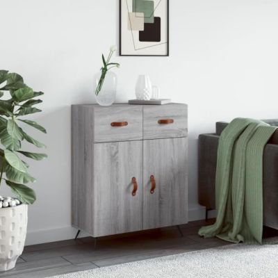vidaXL Buffet sonoma gris 69,5x34x90 cm bois d'ingénierie 827954