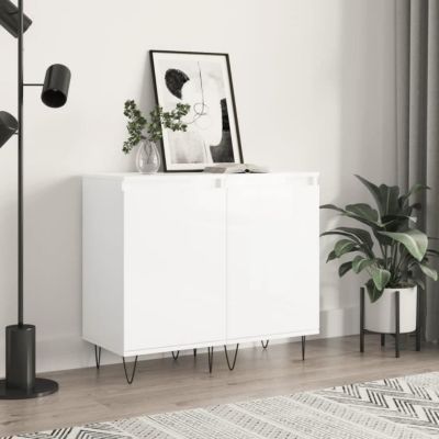 vidaXL Buffets 2 pcs blanc brillant 40x35x70 cm bois d'ingénierie 831057