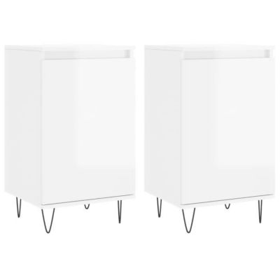 vidaXL Buffets 2 pcs blanc brillant 40x35x70 cm bois d'ingénierie 831057