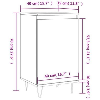 vidaXL Buffets 2 pcs blanc brillant 40x35x70 cm bois d'ingénierie 831057