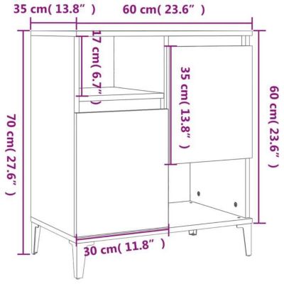 vidaXL Buffets 3 pcs chêne fumé 60x35x70 cm bois d'ingénierie 3185748