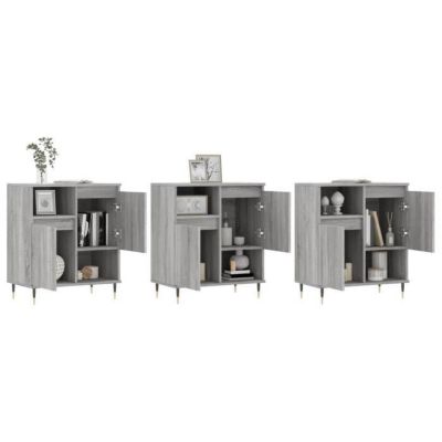 vidaXL Buffets 3 pcs Sonoma gris Bois d'ingénierie 3190147