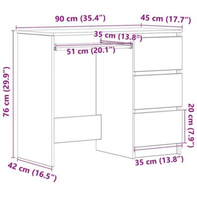 vidaXL Bureau Chêne fumé 90x45x76 cm Bois d'ingénierie 815507
