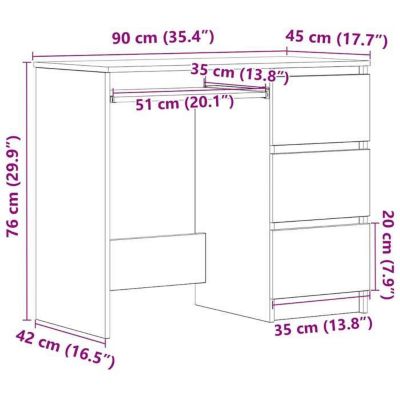 vidaXL Bureau Chêne fumé 90x45x76 cm Bois d'ingénierie 815507