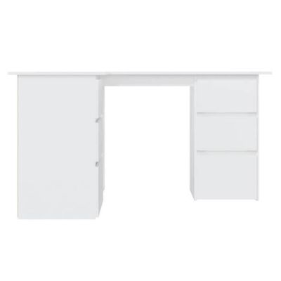 vidaXL Bureau d'angle Blanc 145x100x76 cm Aggloméré