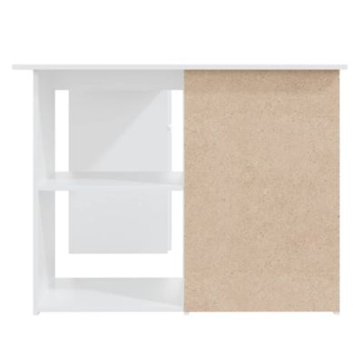 vidaXL Bureau d'angle Blanc 145x100x76 cm Aggloméré