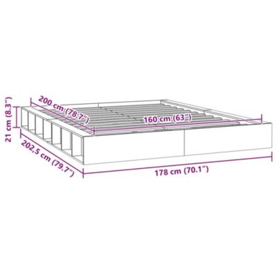 vidaXL Cadre de lit 160x200 cm Bois massif 820666