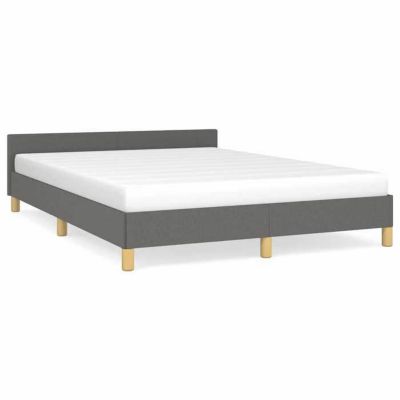 vidaXL Cadre de lit avec tête de lit Gris clair 140x190 cm Tissu