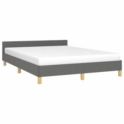 vidaXL Cadre de lit avec tête de lit Gris clair 140x190 cm Tissu