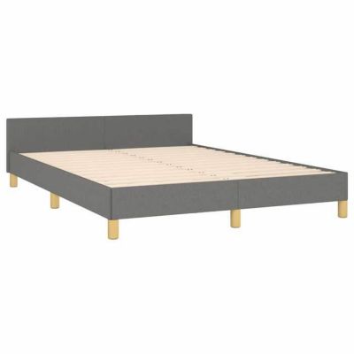 vidaXL Cadre de lit avec tête de lit Gris clair 140x190 cm Tissu