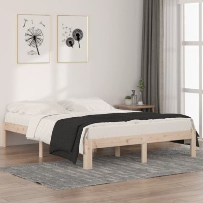 vidaXL Cadre de lit Bois de pin massif 140x190 cm 810345