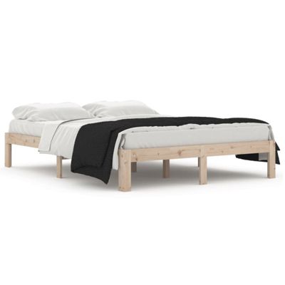 vidaXL Cadre de lit Bois de pin massif 140x190 cm 810345