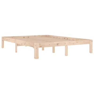 vidaXL Cadre de lit Bois de pin massif 140x190 cm 810345