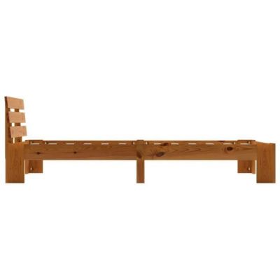 vidaXL Cadre de lit Marron miel Bois de pin massif 90 x 200 cm