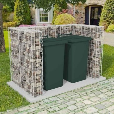 vidaXL Cadre à gabion de poubelle double Acier 180 x 100 x 120 cm 142559