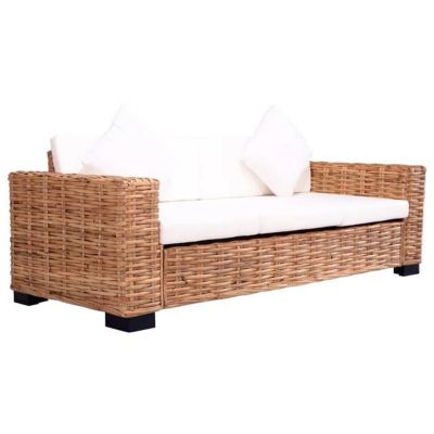 vidaXL Canapé à 3 Places de Jardin Résine Tressée Meuble de Patio Canapé Extérieur Mobilier de Jardin Terrasse Cour Salon 276351
