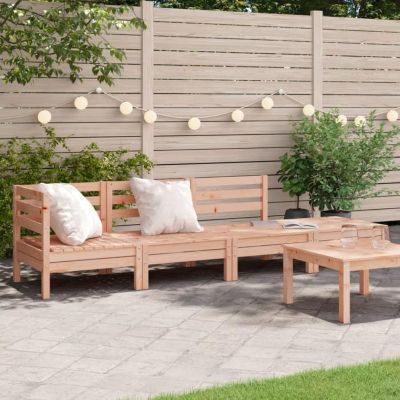 vidaXL Canapé de Jardin 4 Places, Siège avec Dossier et Repose-pied, Meuble de Terrasse Patio Arrière-cour Extérieur, Bois 838052