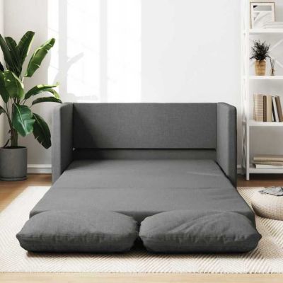vidaXL Canapé-lit 2 en 1 gris foncé 112x174x55 cm tissu 353965